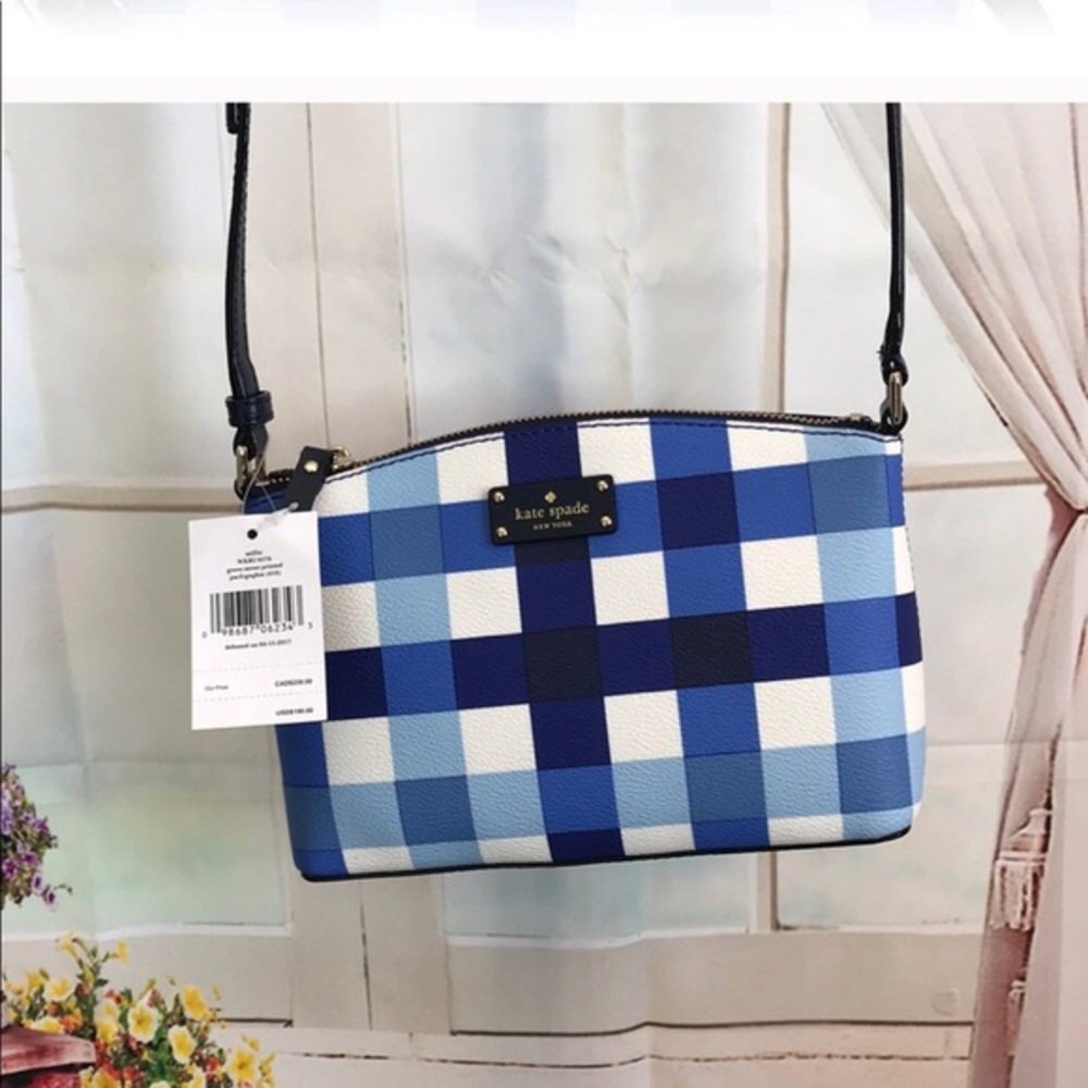 Kate Spade Grove Millie Handbag Pacific Gingham - Picture 5 of 8